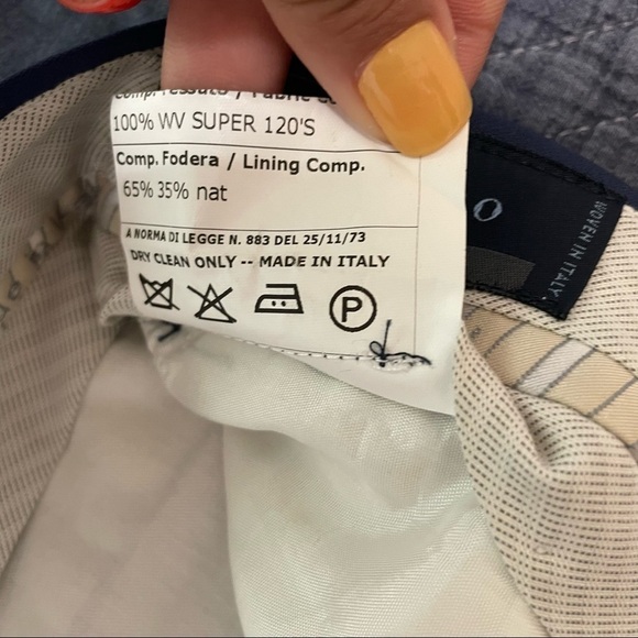 Angelico Navy Super 120's Trouser Pants​​ - Picture 4 of 8